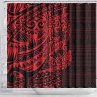 Red Couple Dolphins Maori Polynesian Style Shower Curtain LT9 - Polynesian Pride