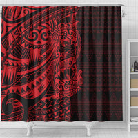 Red Couple Dolphins Maori Polynesian Style Shower Curtain LT9 - Polynesian Pride