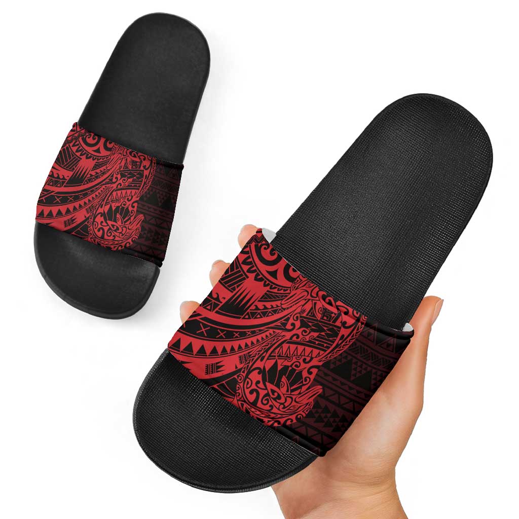 Red Couple Dolphins Maori Polynesian Style Slide Sandals LT9 - Polynesian Pride