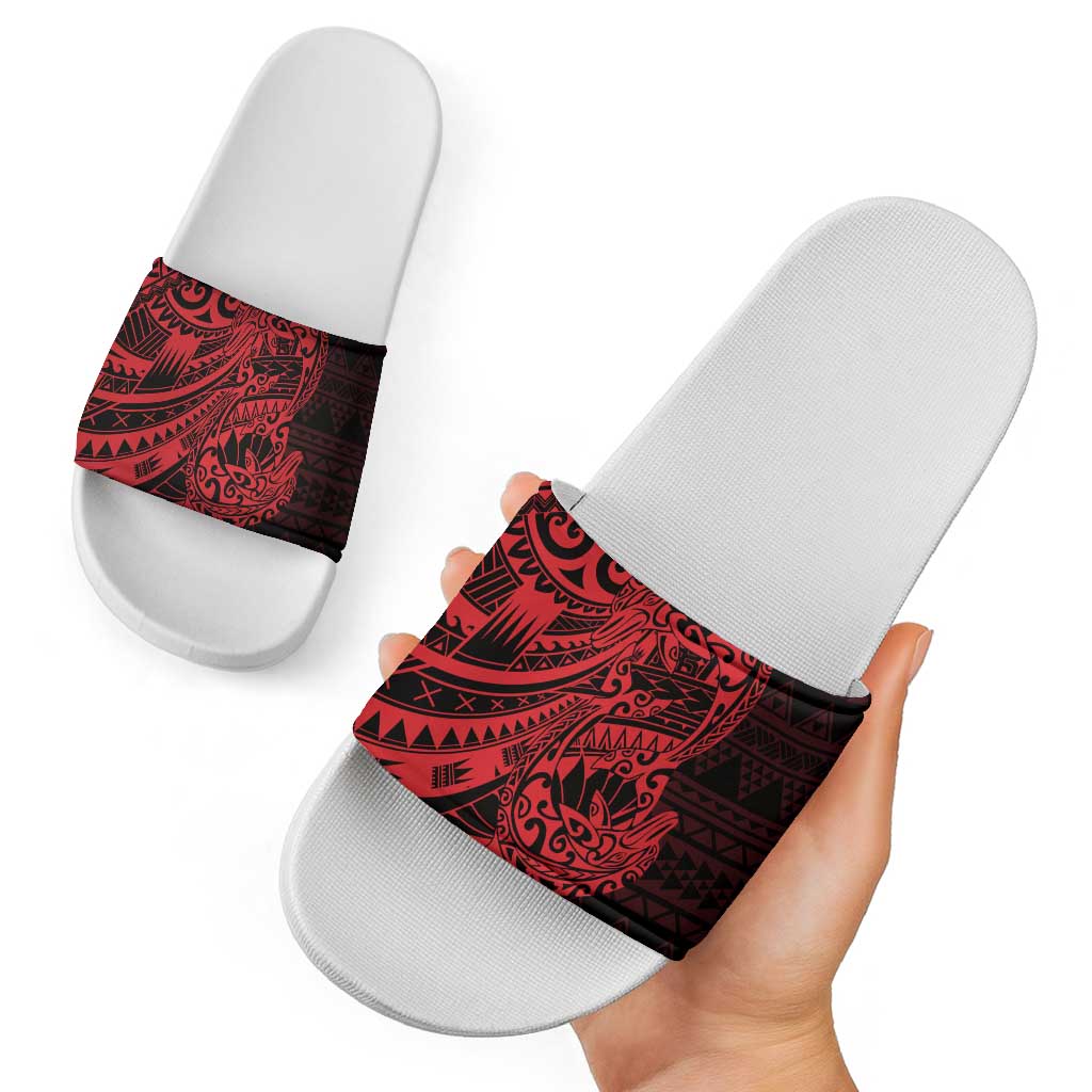 Red Couple Dolphins Maori Polynesian Style Slide Sandals LT9 - Polynesian Pride