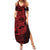 Red Couple Dolphins Maori Polynesian Style Summer Maxi Dress