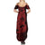 Red Couple Dolphins Maori Polynesian Style Summer Maxi Dress