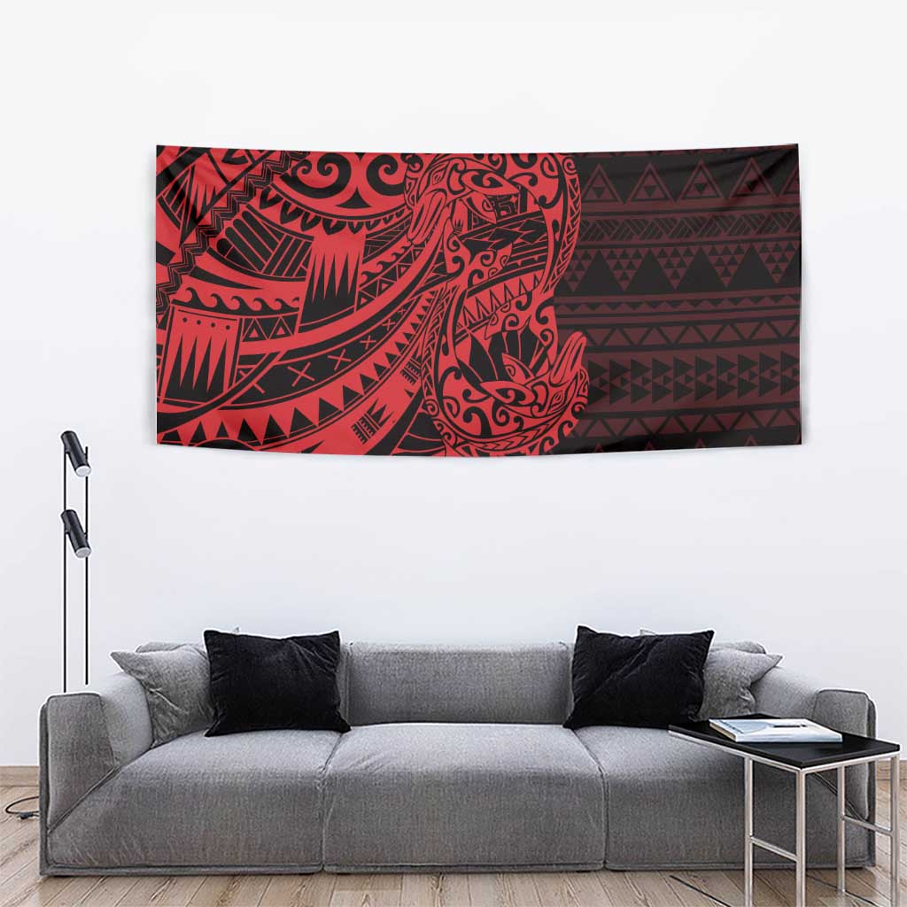 Red Couple Dolphins Maori Polynesian Style Tapestry LT9 - Polynesian Pride