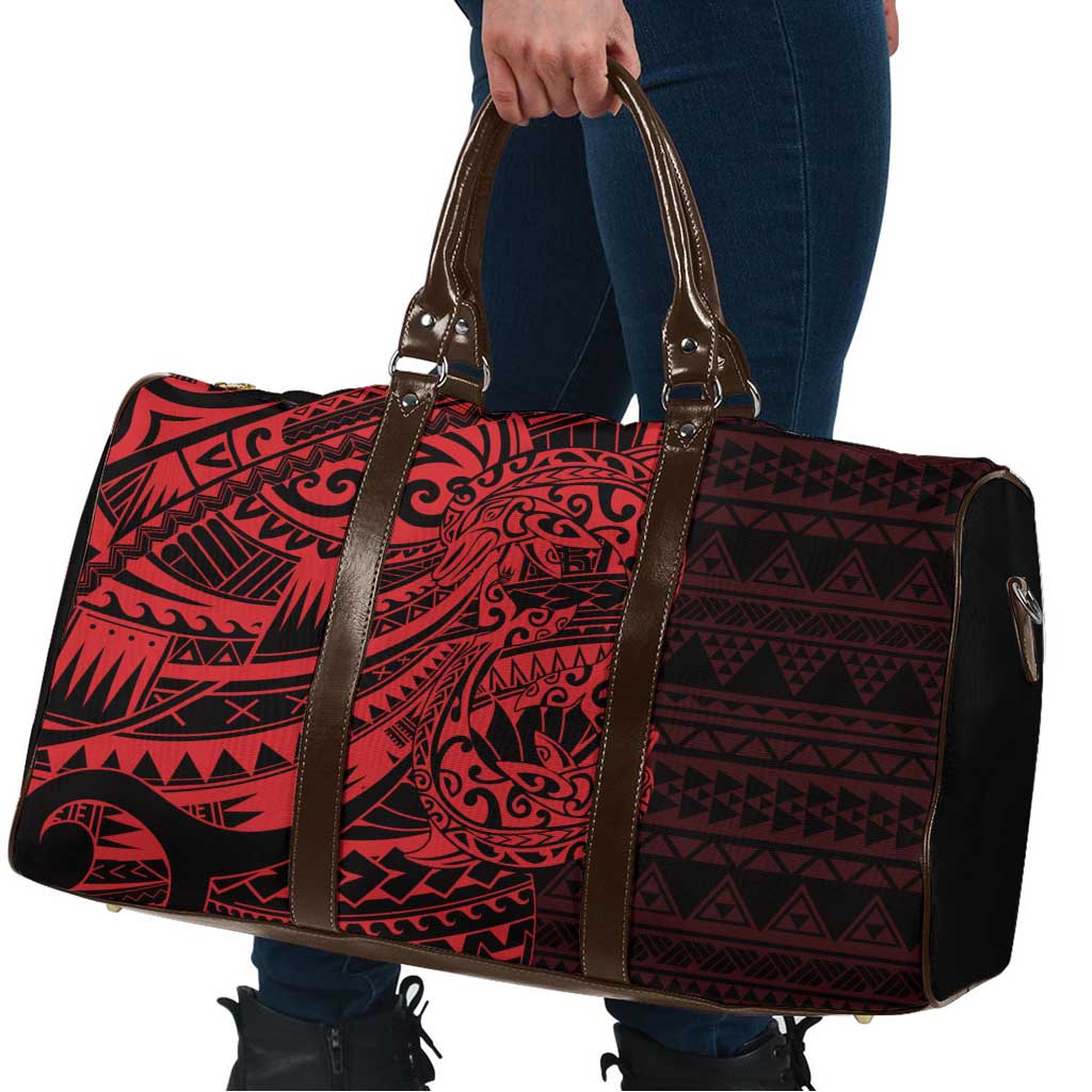Red Couple Dolphins Maori Polynesian Style Travel Bag LT9 - Polynesian Pride