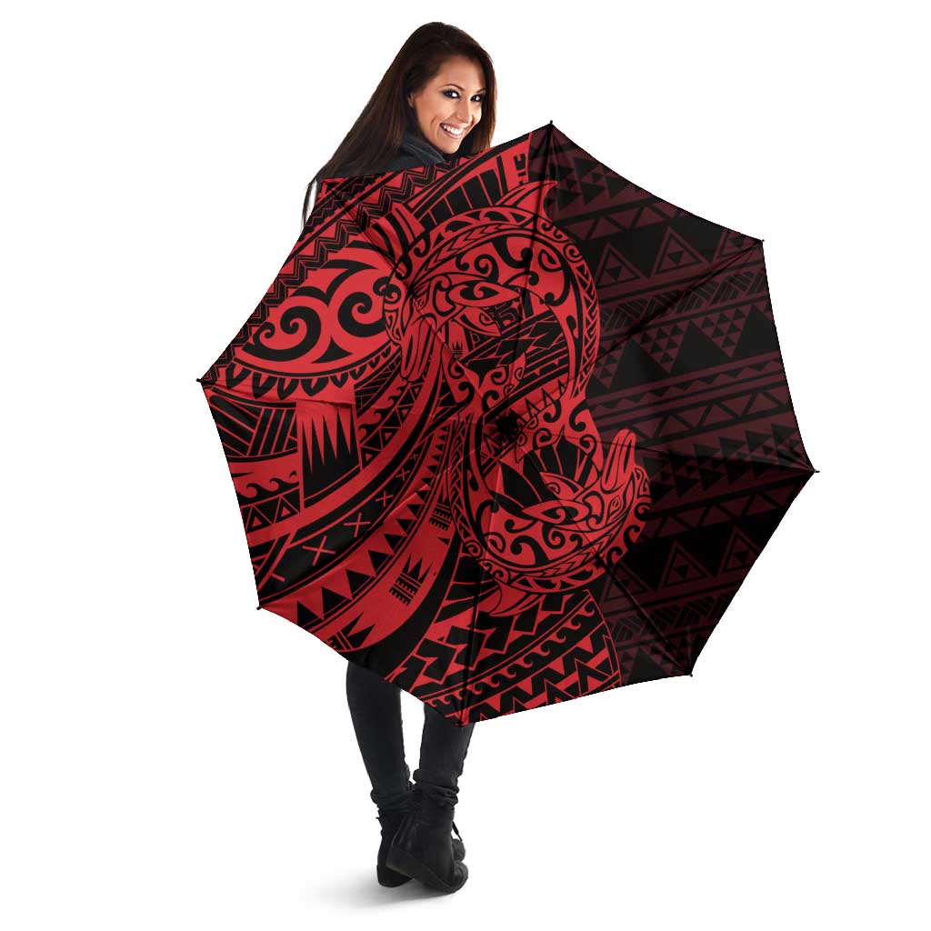 Red Couple Dolphins Maori Polynesian Style Umbrella LT9 - Polynesian Pride