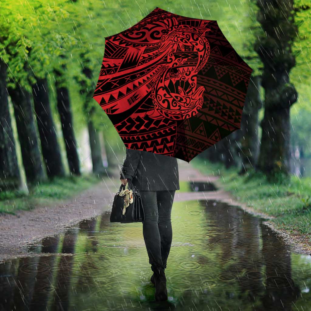Red Couple Dolphins Maori Polynesian Style Umbrella LT9 - Polynesian Pride