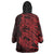 Red Couple Dolphins Maori Polynesian Style Wearable Blanket Hoodie