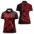 Red Couple Dolphins Maori Polynesian Style Women Polo Shirt