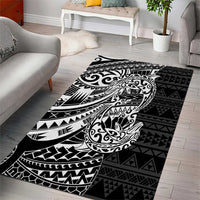 White Couple Dolphins Maori Polynesian Style Area Rug LT9 - Polynesian Pride