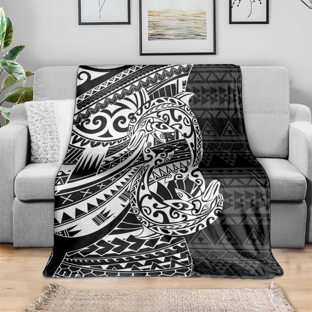 White Couple Dolphins Maori Polynesian Style Blanket LT9 - Polynesian Pride