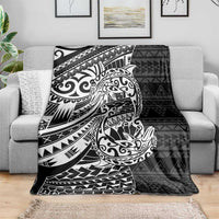 White Couple Dolphins Maori Polynesian Style Blanket LT9 - Polynesian Pride