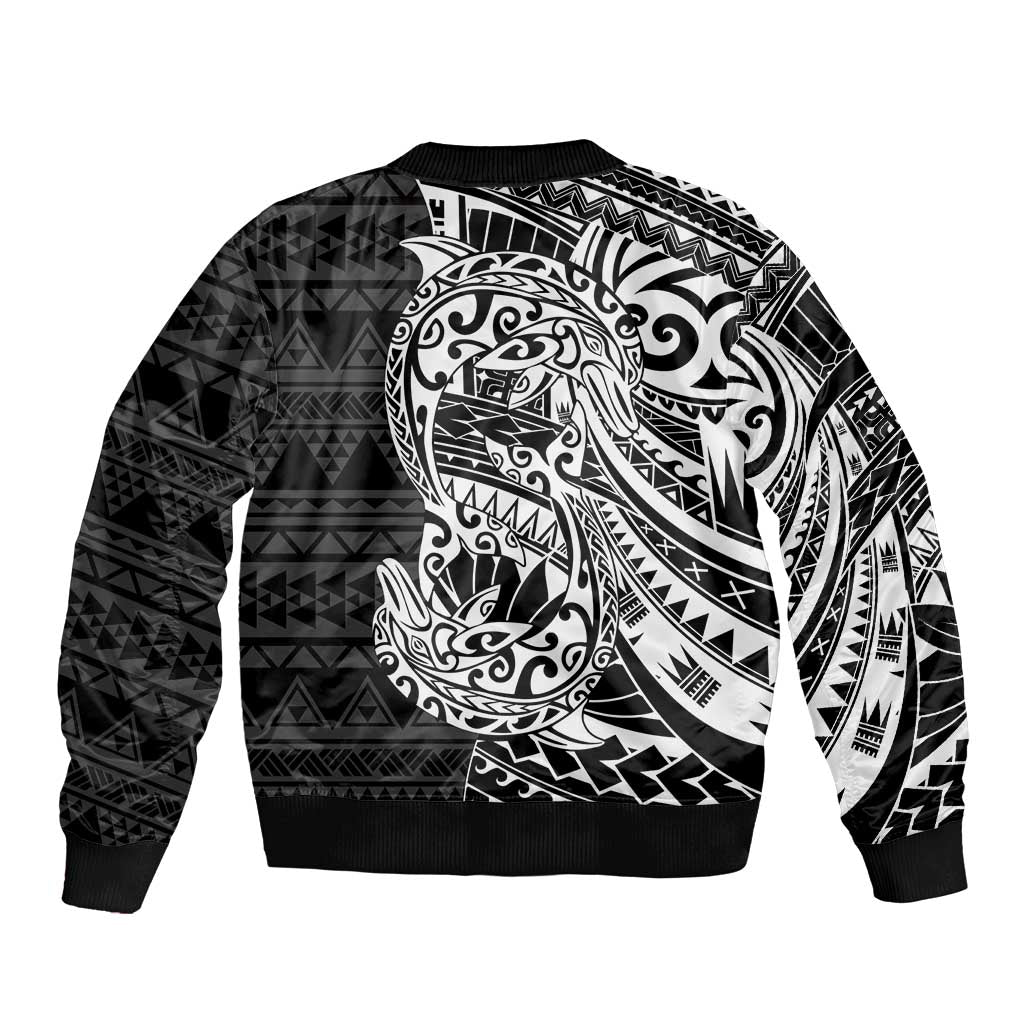 White Couple Dolphins Maori Polynesian Style Bomber Jacket LT9 - Polynesian Pride