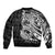 White Couple Dolphins Maori Polynesian Style Bomber Jacket