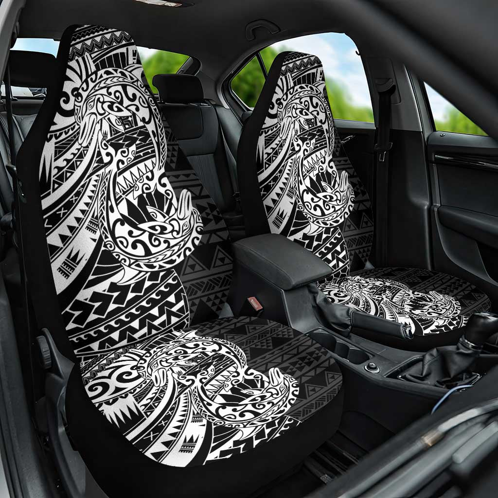 White Couple Dolphins Maori Polynesian Style Car Seat Cover LT9 One Size White - Polynesian Pride