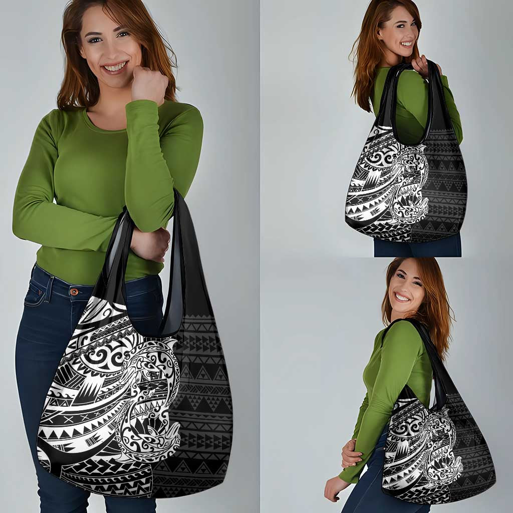 White Couple Dolphins Maori Polynesian Style Grocery Bag LT9 - Polynesian Pride