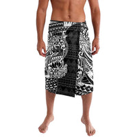 White Couple Dolphins Maori Polynesian Style Lavalava LT9 White - Polynesian Pride