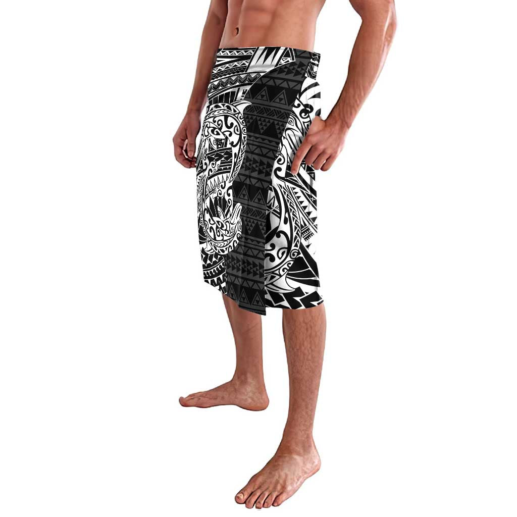 White Couple Dolphins Maori Polynesian Style Lavalava LT9 - Polynesian Pride
