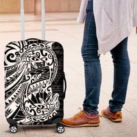 White Couple Dolphins Maori Polynesian Style Luggage Cover LT9 White - Polynesian Pride