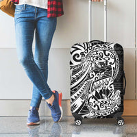 White Couple Dolphins Maori Polynesian Style Luggage Cover LT9 - Polynesian Pride