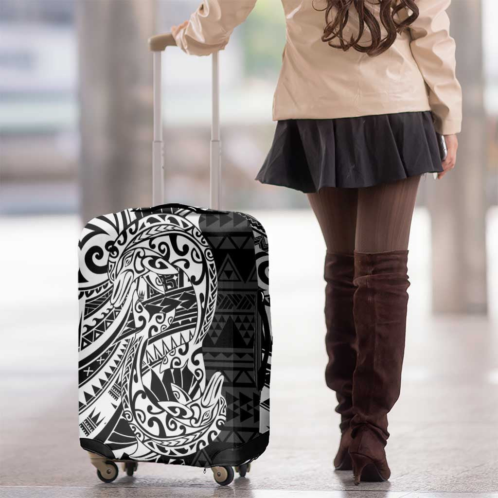 White Couple Dolphins Maori Polynesian Style Luggage Cover LT9 - Polynesian Pride