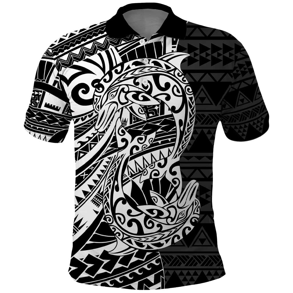 White Couple Dolphins Maori Polynesian Style Polo Shirt LT9 White - Polynesian Pride