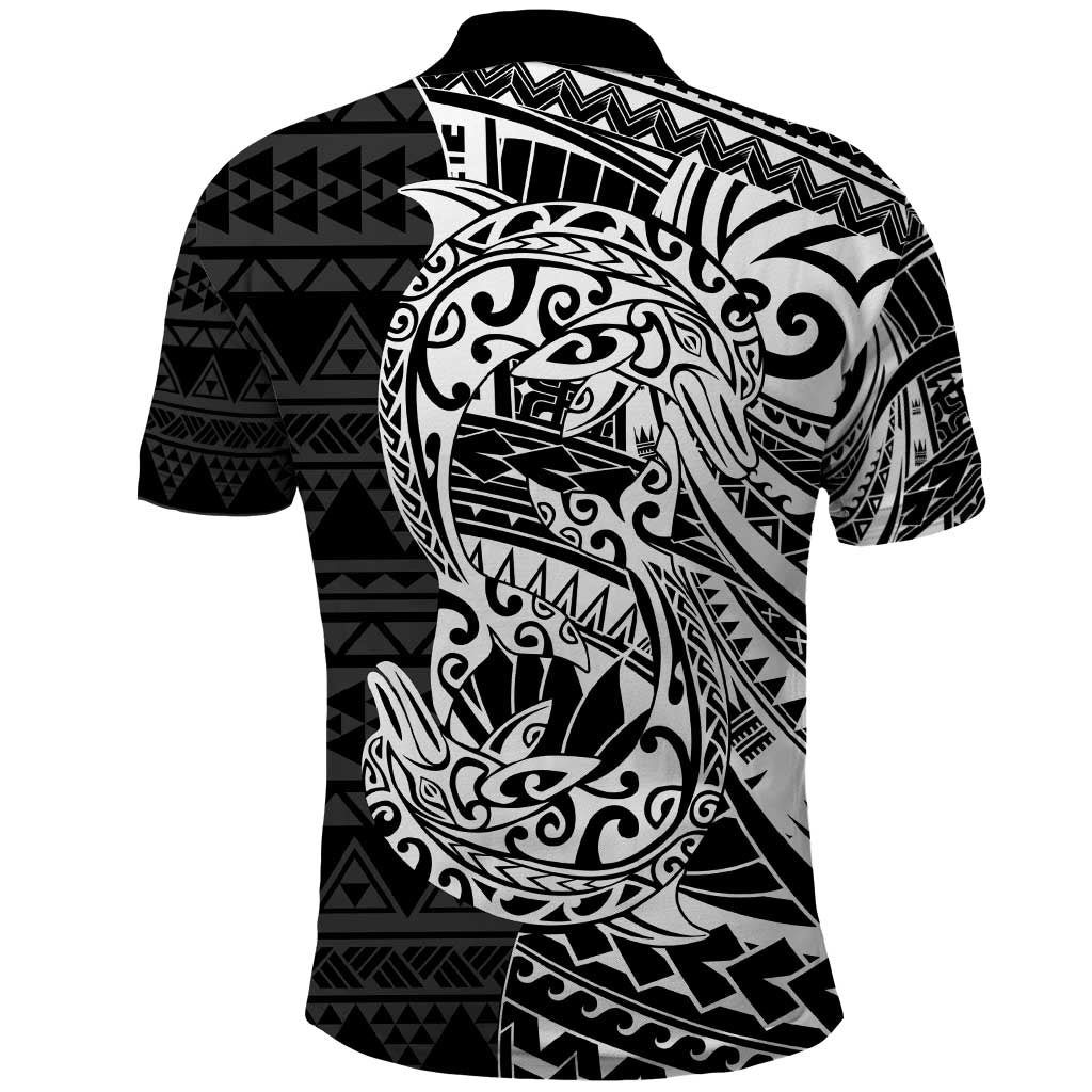 White Couple Dolphins Maori Polynesian Style Polo Shirt LT9 - Polynesian Pride