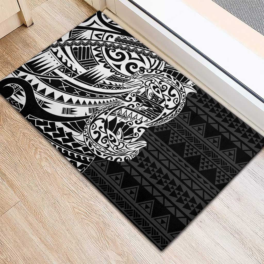 White Couple Dolphins Maori Polynesian Style Rubber Doormat LT9 - Polynesian Pride