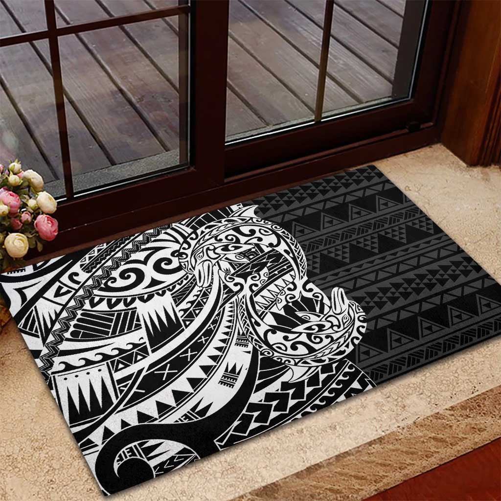 White Couple Dolphins Maori Polynesian Style Rubber Doormat LT9 - Polynesian Pride