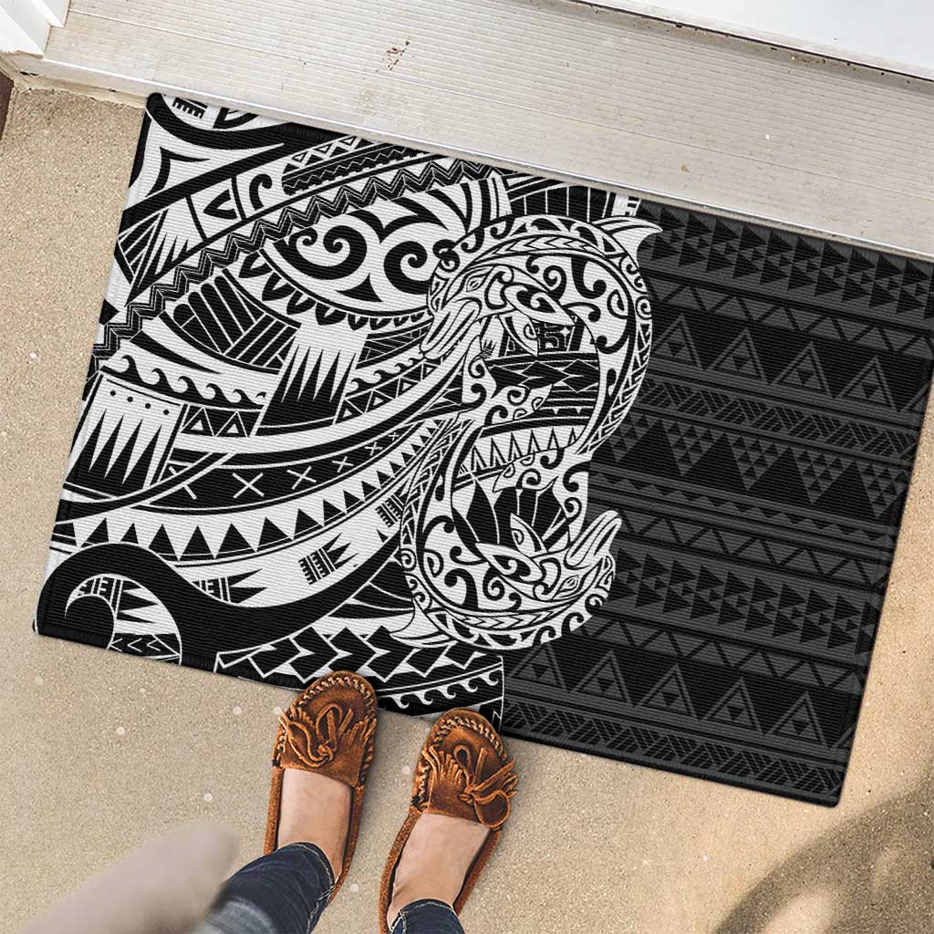 White Couple Dolphins Maori Polynesian Style Rubber Doormat LT9 - Polynesian Pride