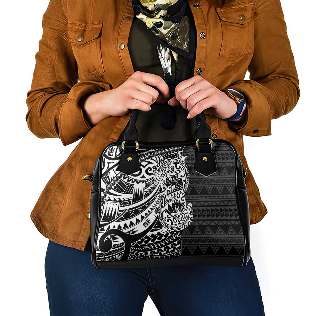 White Couple Dolphins Maori Polynesian Style Shoulder Handbag LT9 - Polynesian Pride
