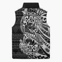White Couple Dolphins Maori Polynesian Style Sleeveless Puffer Jacket LT9 - Polynesian Pride