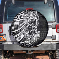White Couple Dolphins Maori Polynesian Style Spare Tire Cover LT9 White - Polynesian Pride