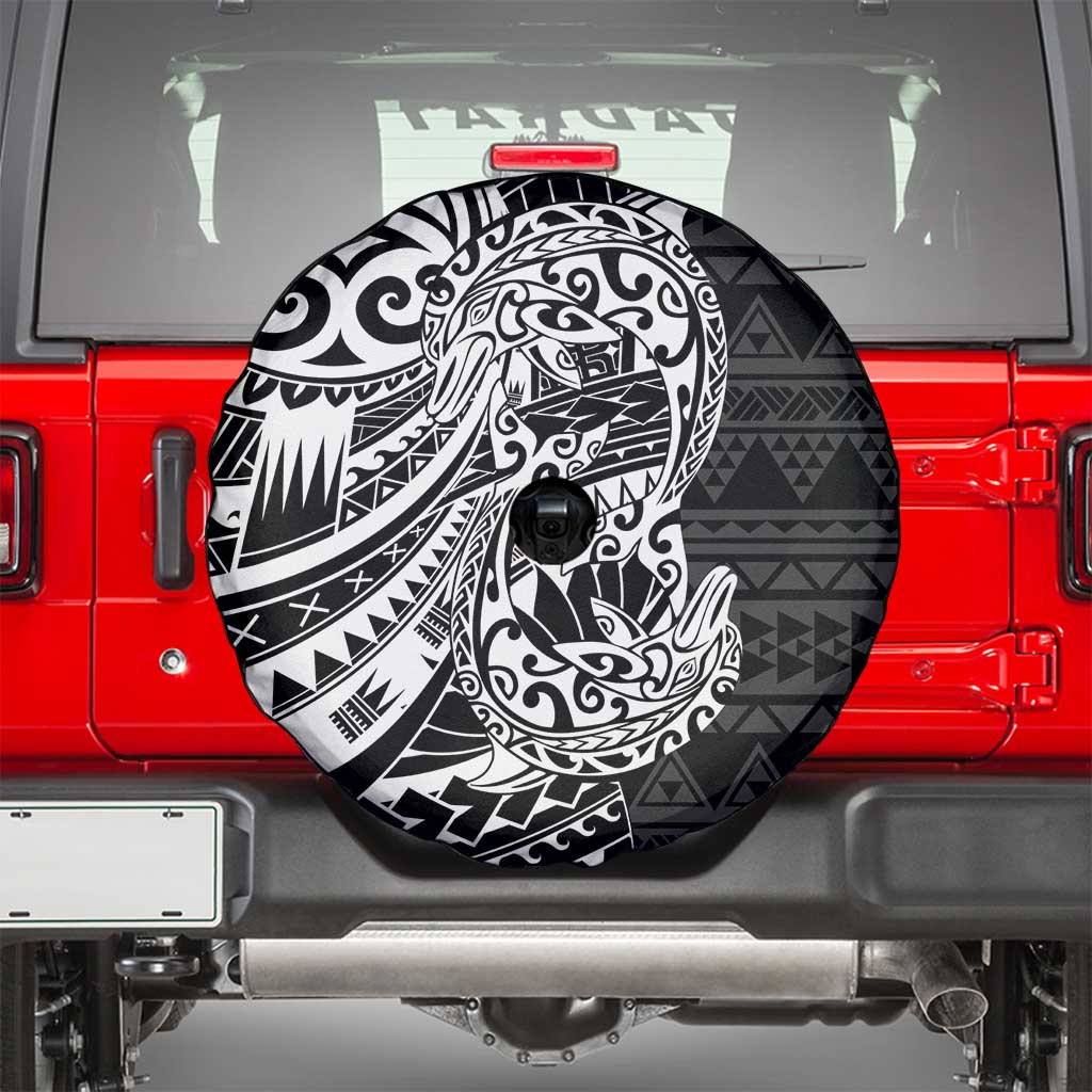 White Couple Dolphins Maori Polynesian Style Spare Tire Cover LT9 - Polynesian Pride
