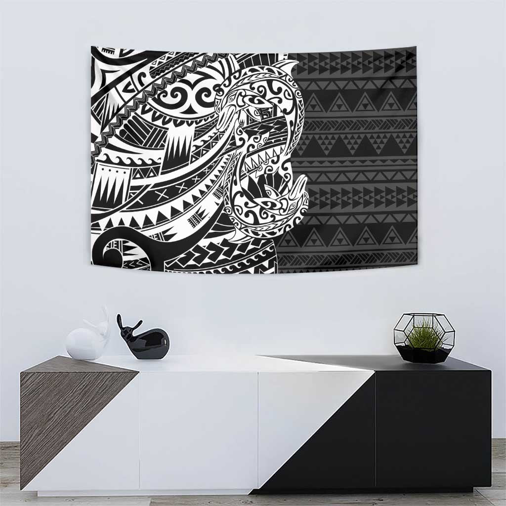 White Couple Dolphins Maori Polynesian Style Tapestry LT9 - Polynesian Pride