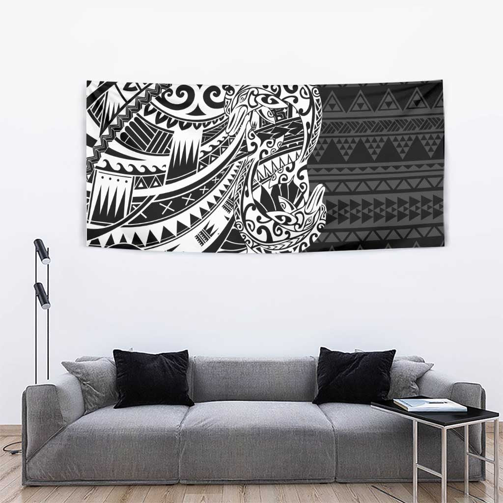 White Couple Dolphins Maori Polynesian Style Tapestry LT9 - Polynesian Pride