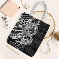 White Couple Dolphins Maori Polynesian Style Tote Bag LT9 White Strap One Size White - Polynesian Pride