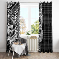White Couple Dolphins Maori Polynesian Style Window Curtain LT9 - Polynesian Pride