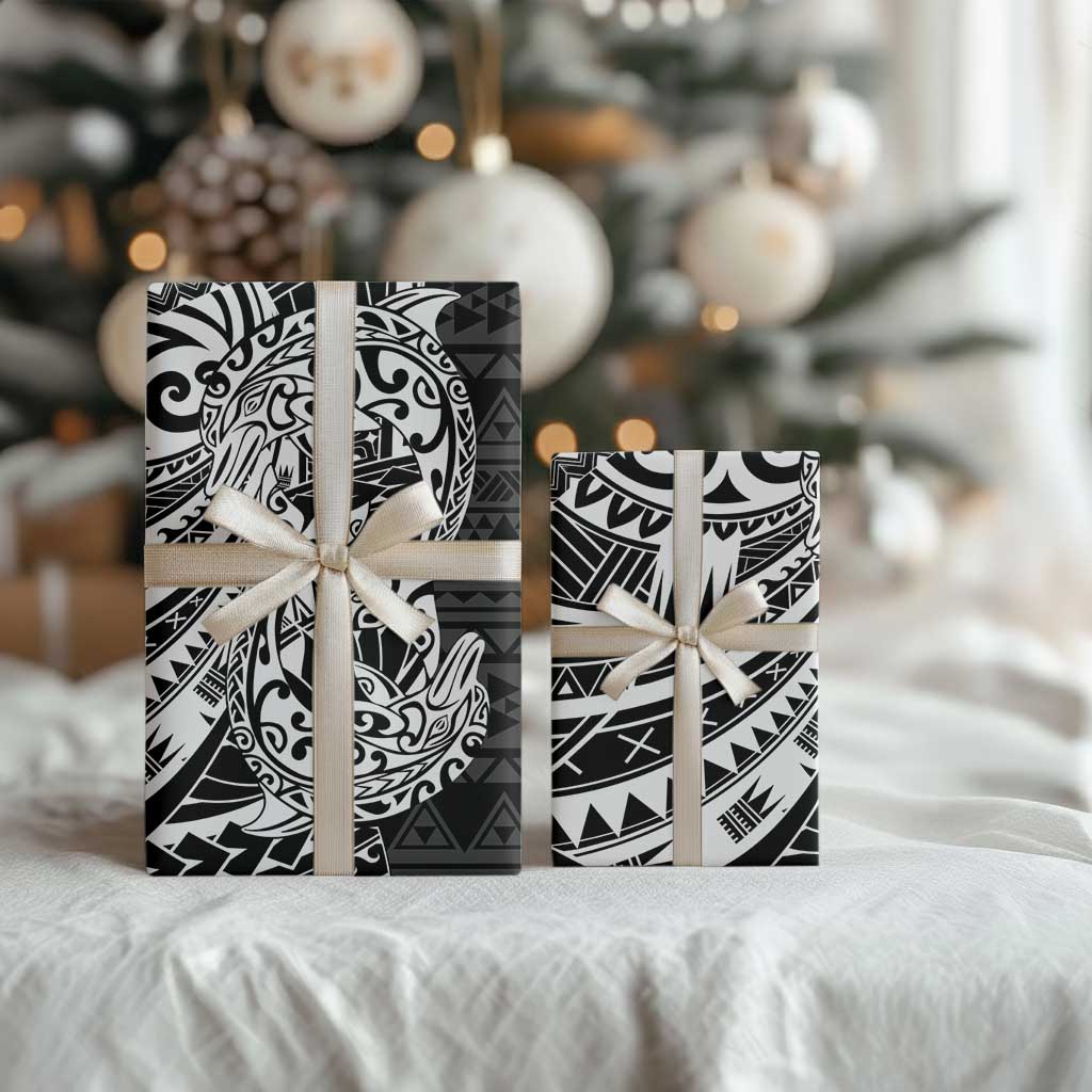White Couple Dolphins Maori Polynesian Style Wrapping Paper LT9 - Polynesian Pride