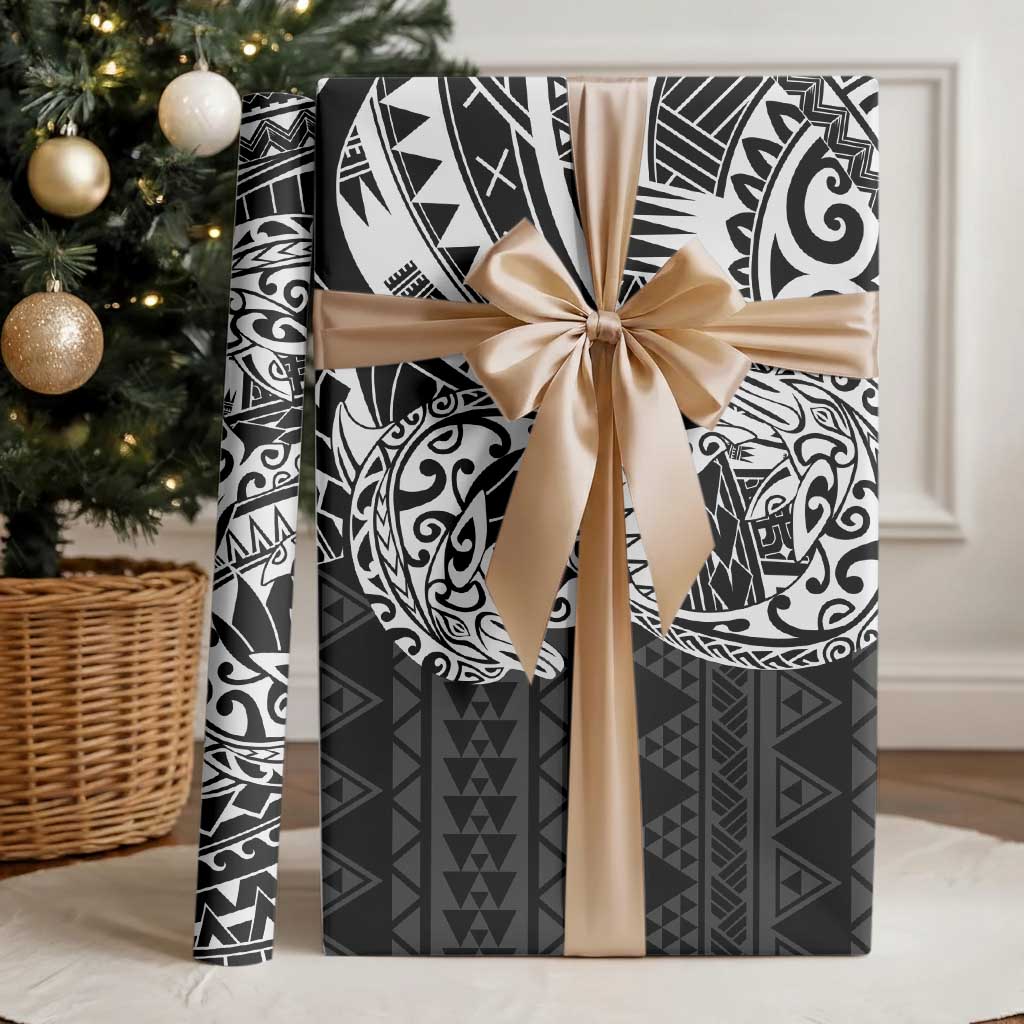 White Couple Dolphins Maori Polynesian Style Wrapping Paper LT9 - Polynesian Pride