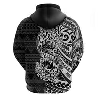 White Couple Dolphins Maori Polynesian Style Zip Hoodie LT9 - Polynesian Pride