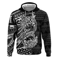 White Couple Dolphins Maori Polynesian Style Zip Hoodie LT9 Pullover Hoodie White - Polynesian Pride