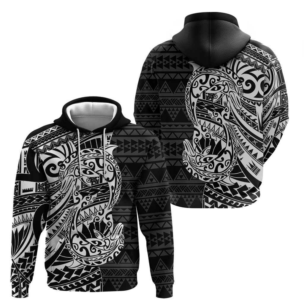 White Couple Dolphins Maori Polynesian Style Zip Hoodie LT9 - Polynesian Pride