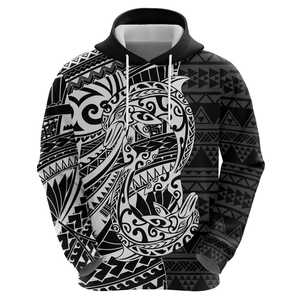 White Couple Dolphins Maori Polynesian Style Zip Hoodie LT9 - Polynesian Pride