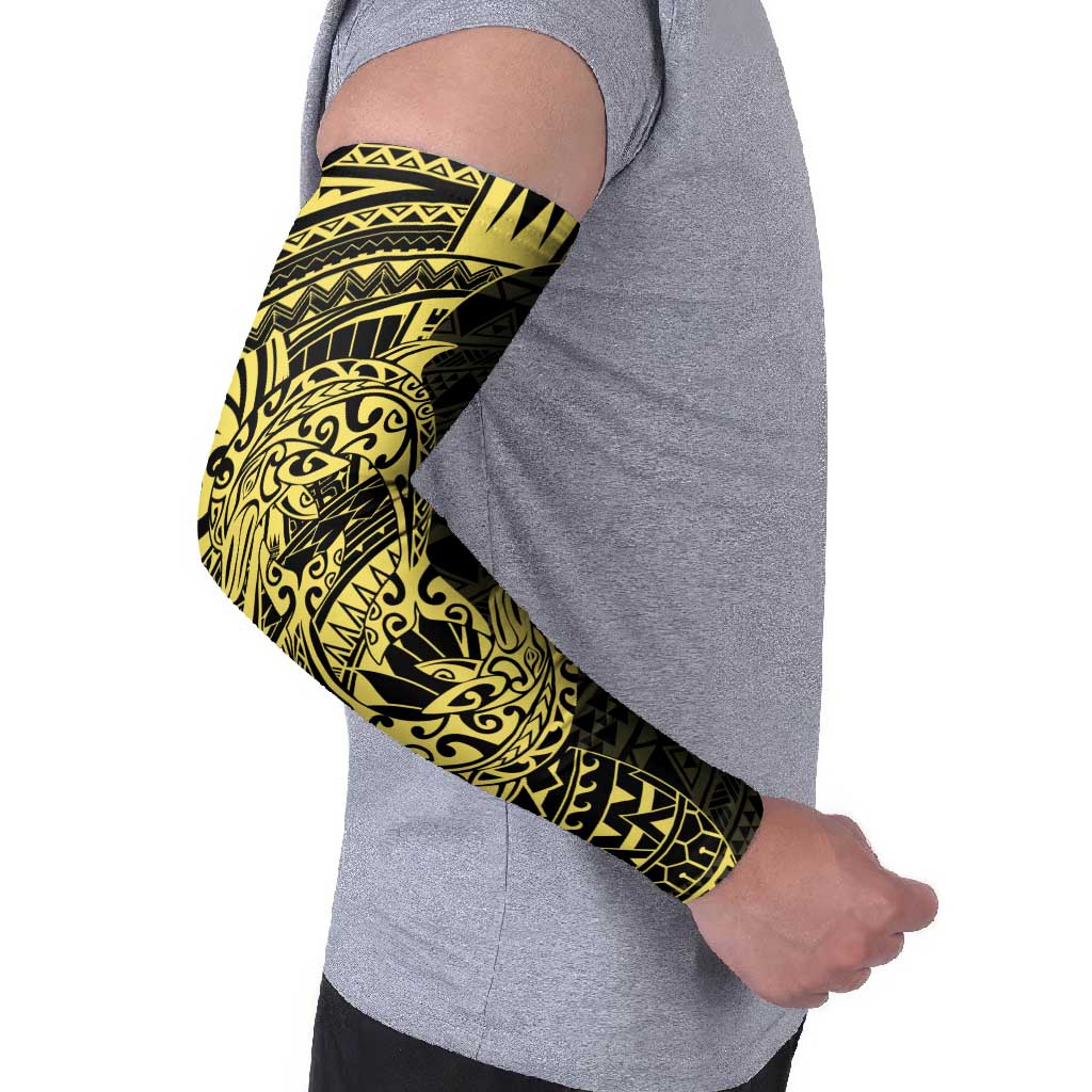 Yellow Couple Dolphins Maori Polynesian Style Arm Sleeves LT9 - Polynesian Pride