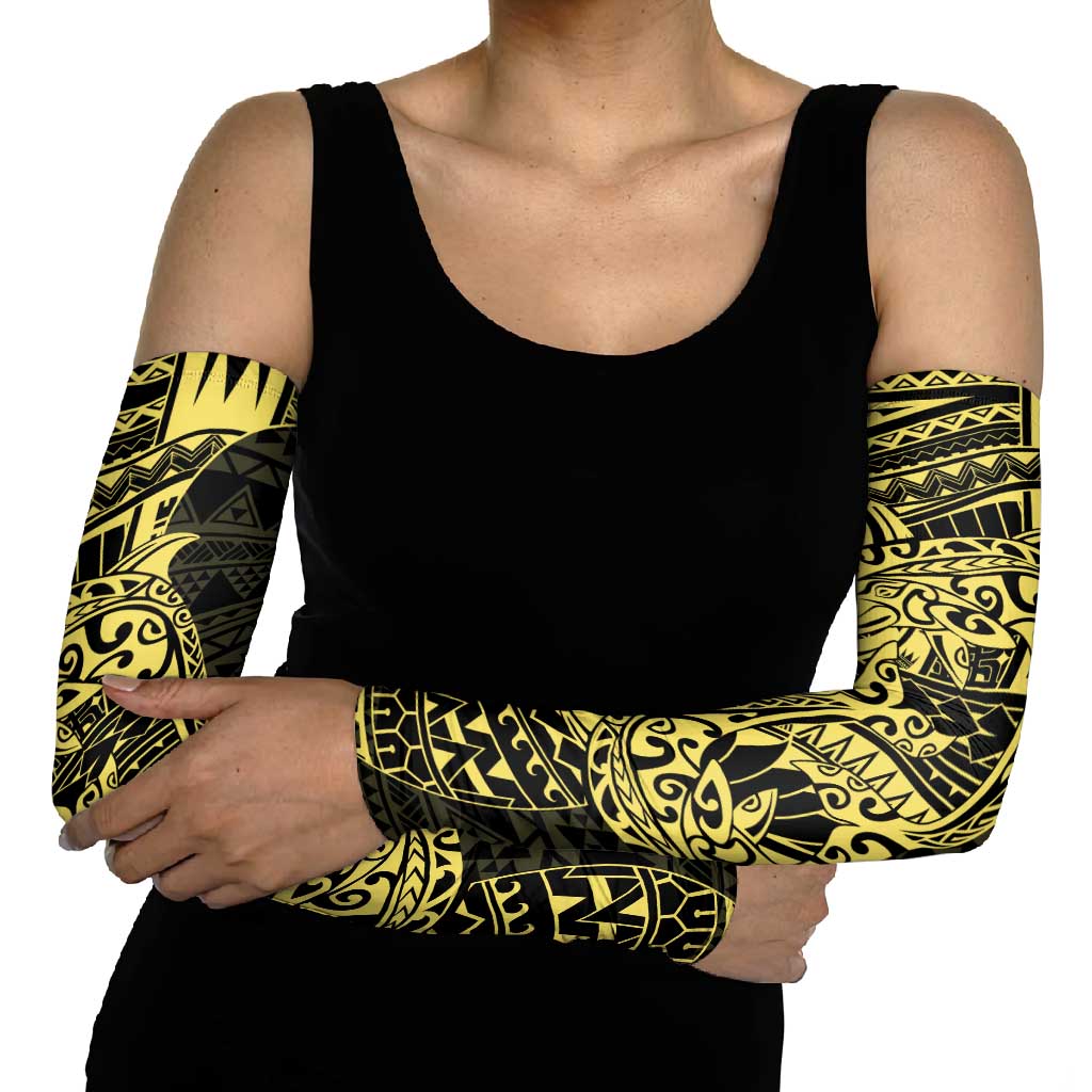 Yellow Couple Dolphins Maori Polynesian Style Arm Sleeves LT9 - Polynesian Pride
