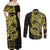 Yellow Couple Dolphins Maori Polynesian Style Couples Matching Off Shoulder Maxi Dress and Long Sleeve Button Shirt