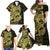 Yellow Couple Dolphins Maori Polynesian Style Family Matching Off Shoulder Maxi Dress and Hawaiian Shirt