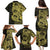 Yellow Couple Dolphins Maori Polynesian Style Family Matching Puletasi and Hawaiian Shirt