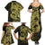 Yellow Couple Dolphins Maori Polynesian Style Family Matching Summer Maxi Dress and Hawaiian Shirt