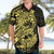 Yellow Couple Dolphins Maori Polynesian Style Hawaiian Shirt